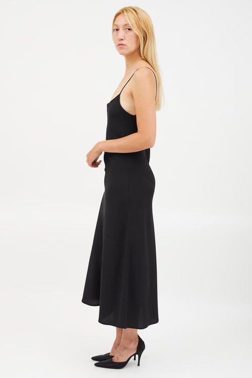 Red Valentino Black Spaghetti Strap Maxi Dress