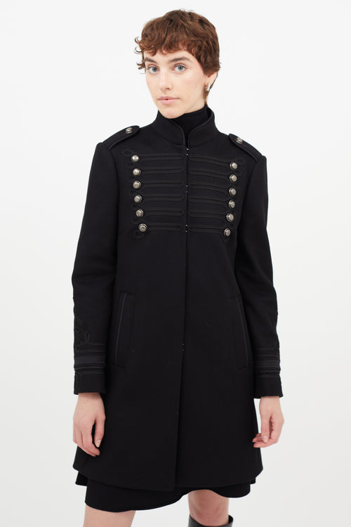 Red Valentino Black Wool Napoleonic Coat