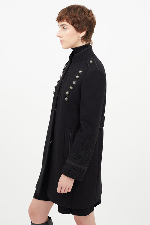 Red Valentino Black Wool Napoleonic Coat