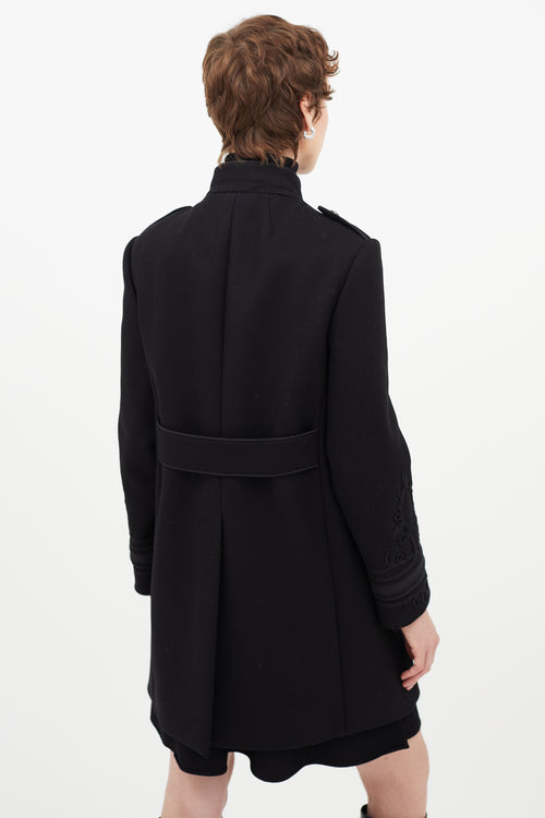 Red Valentino Black Wool Napoleonic Coat