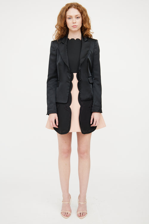 Red Valentino Black Satin Blazer