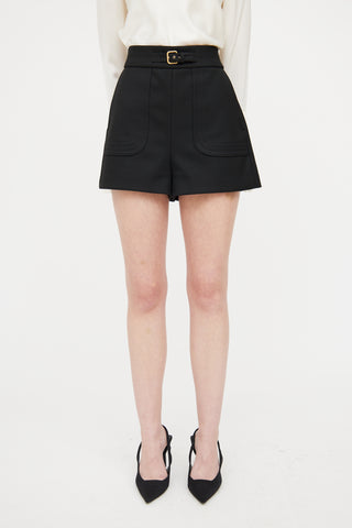 Red Valentino Black Buckle Shorts