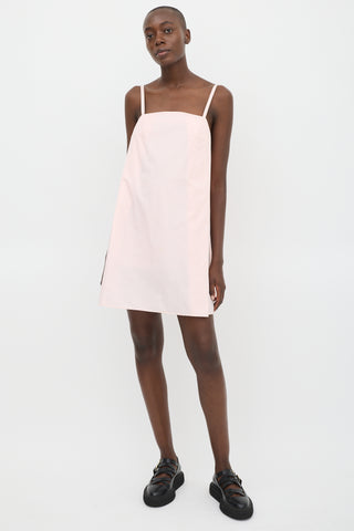 Red Valentino Light Pink Cotton Pleated Shift Dress