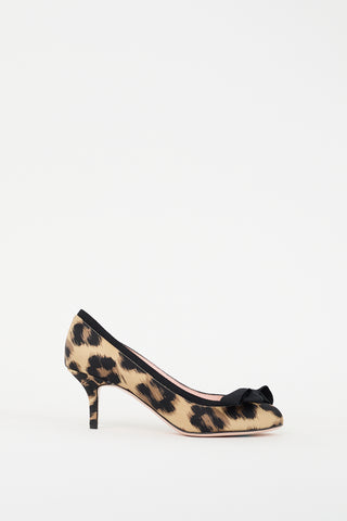 Red Valentino Beige 
Black Printed Pump