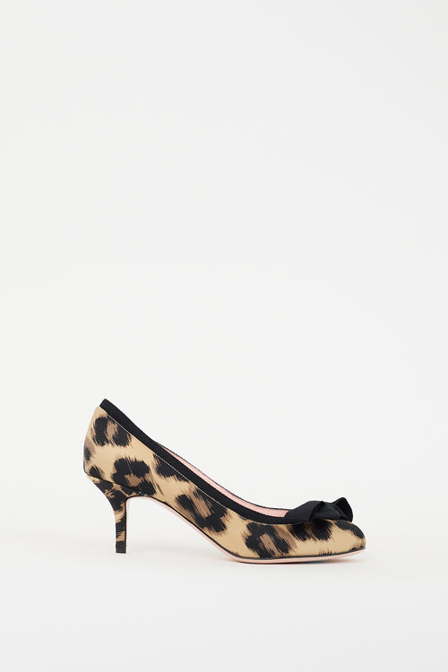 Red Valentino Beige 
Black Printed Pump