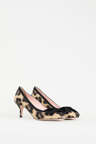 Red Valentino Beige 
Black Printed Pump