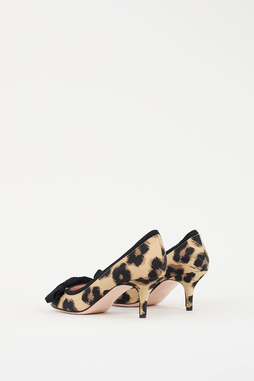 Red Valentino Beige 
Black Printed Pump