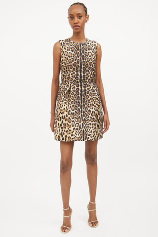 Red Valentino Brown Valentino Print Midi Dress