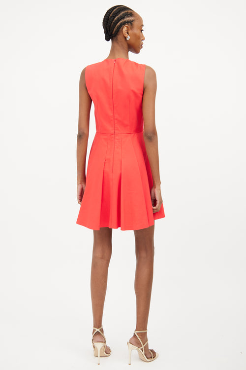 Red Valentino Red Pleated Aline Sleeveless Dress