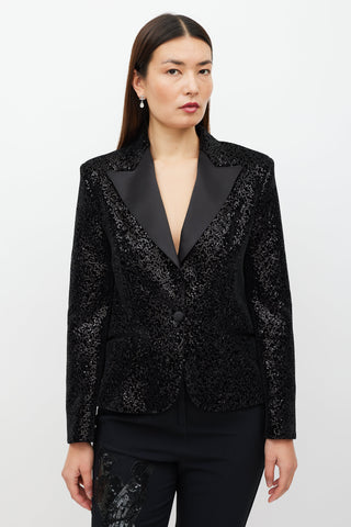 Redemption Black Velvet Sequin Blazer