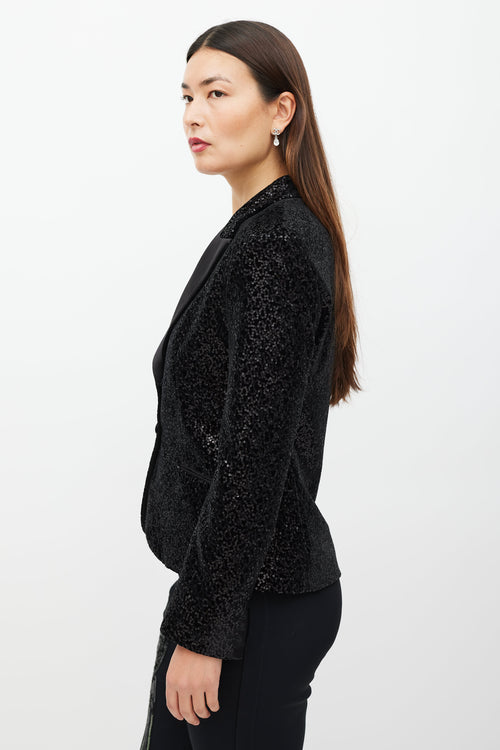 Redemption Black Velvet Sequin Blazer