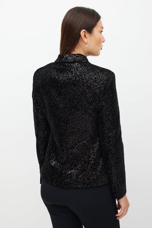 Redemption Black Velvet Sequin Blazer