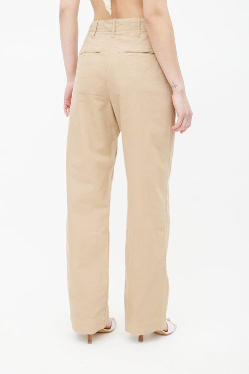 Re/Done Washed Khaki Wide Leg Pant