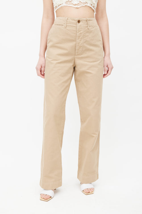 Re/Done Washed Khaki Wide Leg Pant