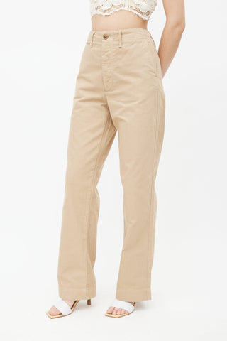 Re/Done Washed Khaki Wide Leg Pant