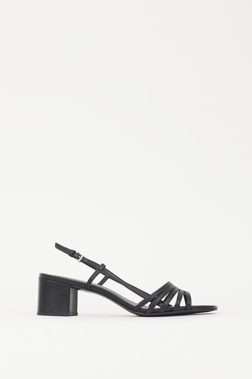 Reformation Black Leather Eleonora Slingback Heel