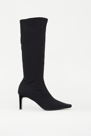 Reformation Black Rosa Neoprene Calf High Sock Boot