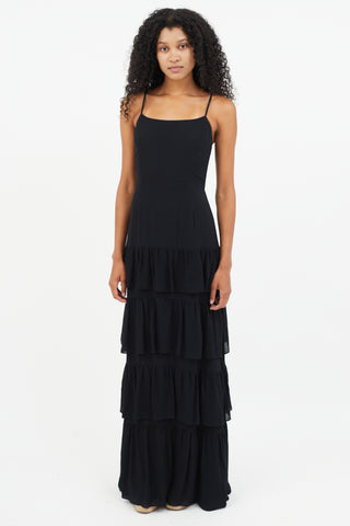 Reformation Black Tiered Maxi Dress