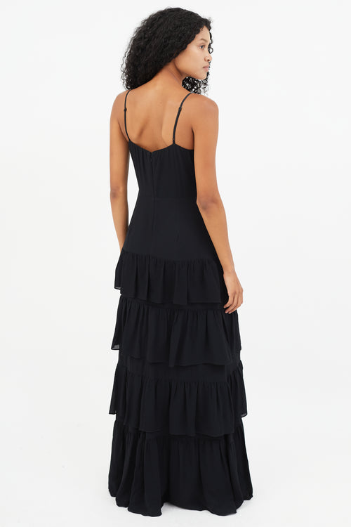 Reformation Black Tiered Maxi Dress