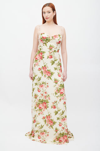 Reformation Cream 
Pink Floral Melita Dress