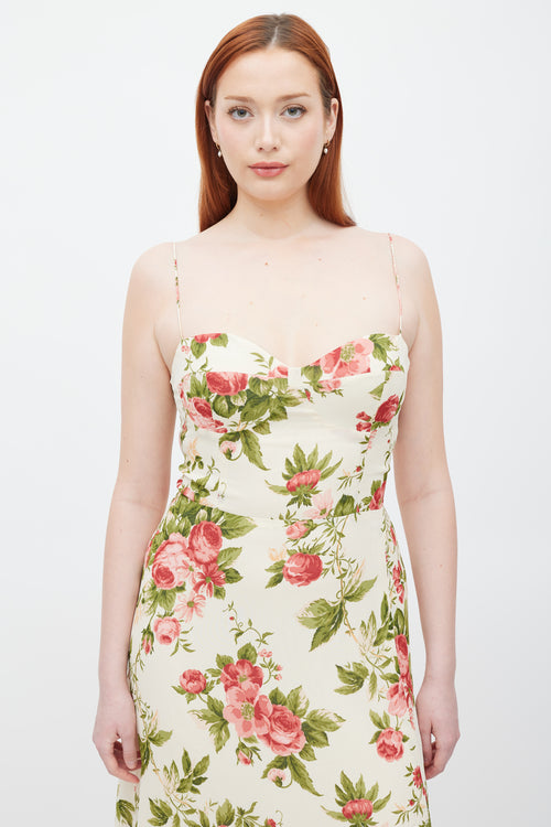 Reformation Cream 
Pink Floral Melita Dress