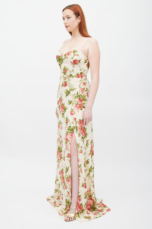 Reformation Cream 
Pink Floral Melita Dress