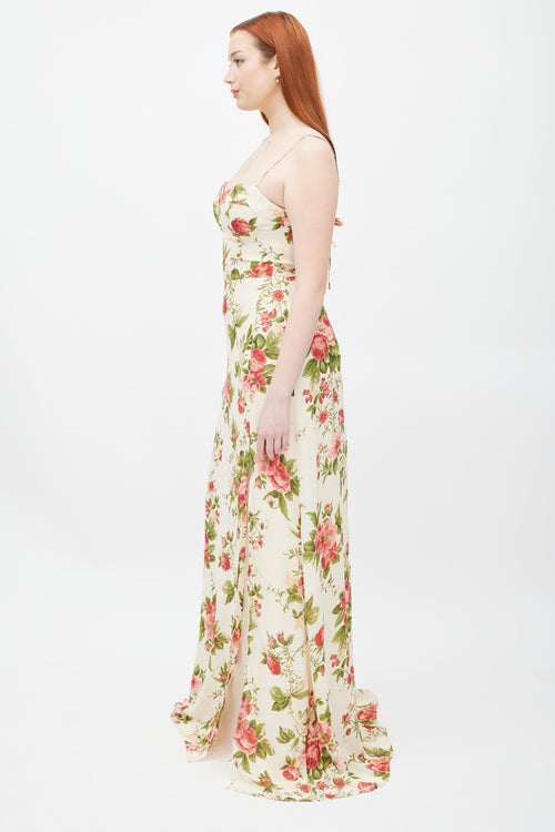 Reformation Cream 
Pink Floral Melita Dress