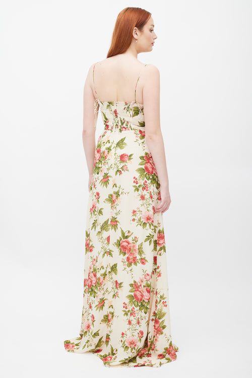 Reformation Cream 
Pink Floral Melita Dress