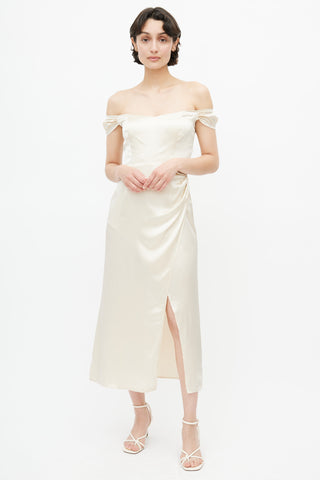 Reformation Cream Silk Genesis Dress