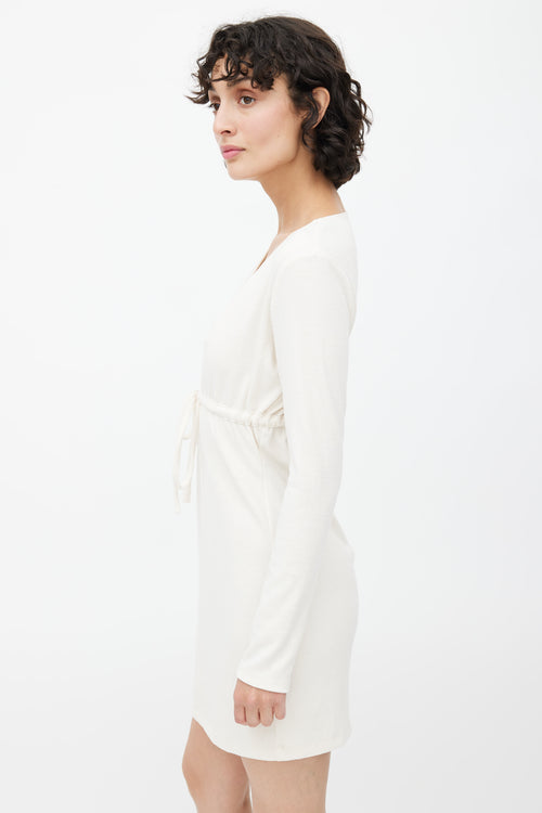 Reformation Cream Terry Tie Waist Dress