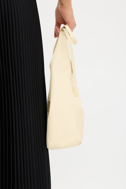 Reformation Cream Leather Small Vittoria Tote Bag