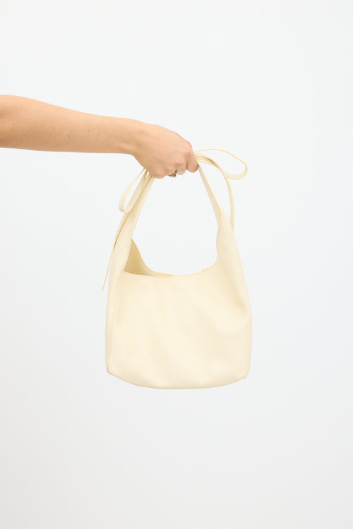 Reformation Cream Leather Small Vittoria Tote Bag