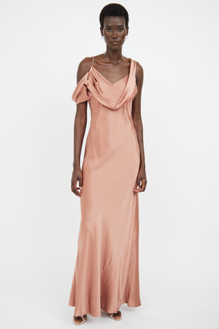 Reformation Pink Satin Maxi Dress