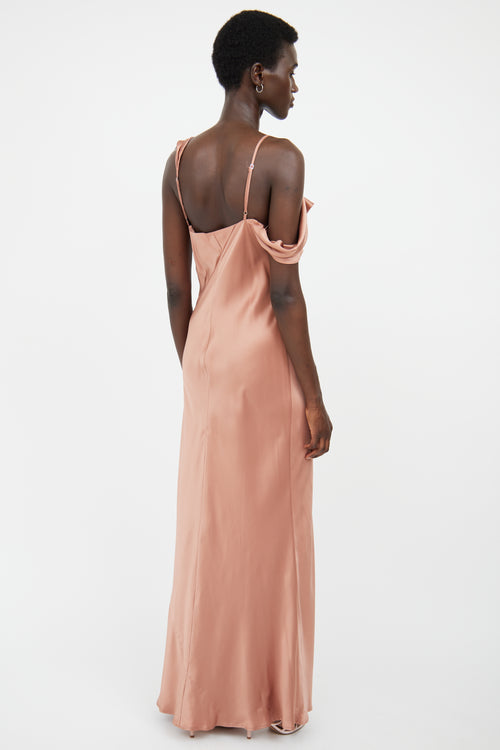 Reformation Pink Satin Maxi Dress