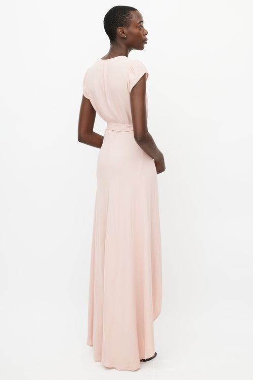 Reformation Pink Wrap Maxi Dress