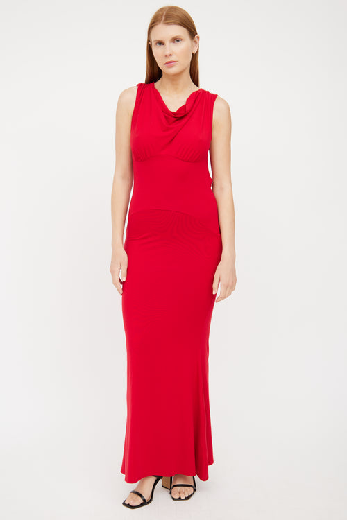 Red Backless Maxi Dress Reformation