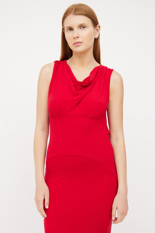 Red Backless Maxi Dress Reformation