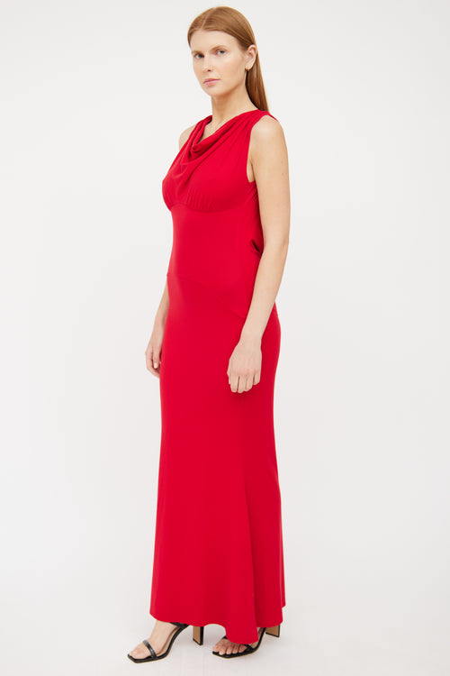 Red Backless Maxi Dress Reformation