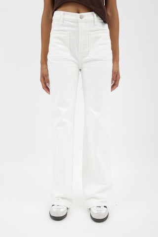 Reformation White Alyssa Wide Leg Jeans