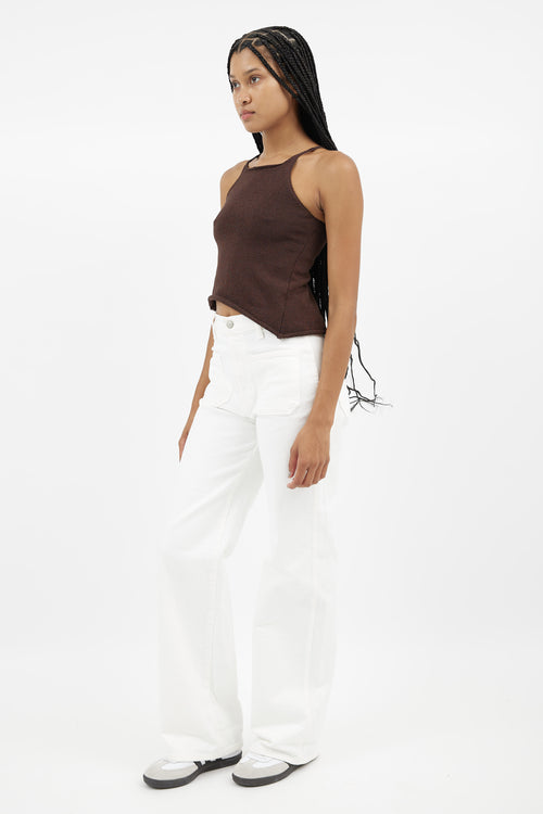 Reformation White Alyssa Wide Leg Jeans