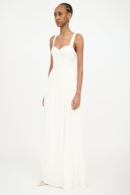 Reformation Cream Smocked Maxi Dress