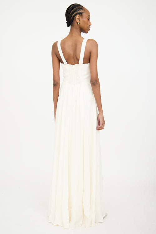 Reformation Cream Smocked Maxi Dress