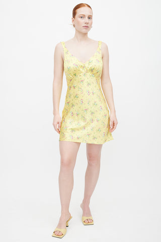 Reformation Yellow Silk Ellery Dress