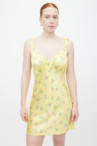 Reformation Yellow Silk Ellery Dress