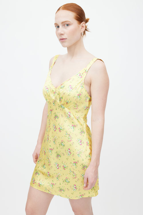 Reformation Yellow Silk Ellery Dress