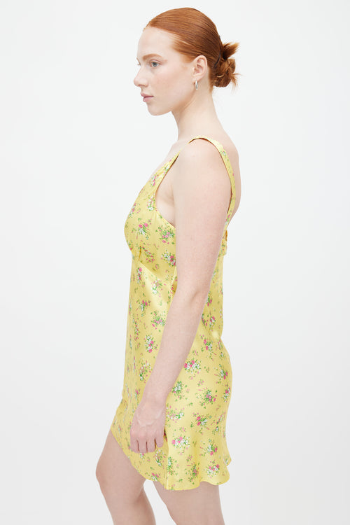 Reformation Yellow Silk Ellery Dress