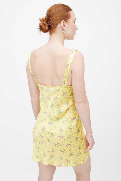 Reformation Yellow Silk Ellery Dress