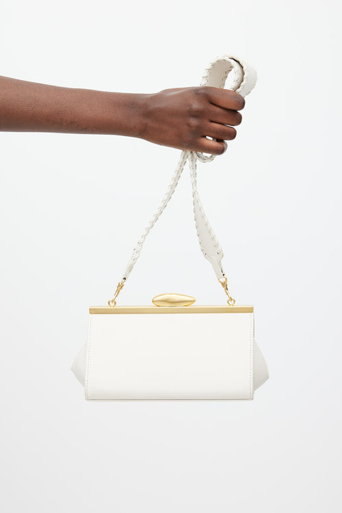 Reike Nen White 
Gold Leather Pebble Bag