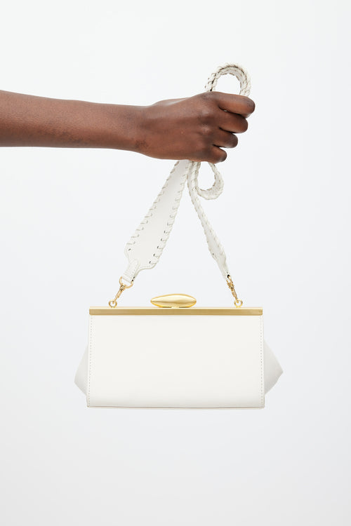 Reike Nen White 
Gold Leather Pebble Bag