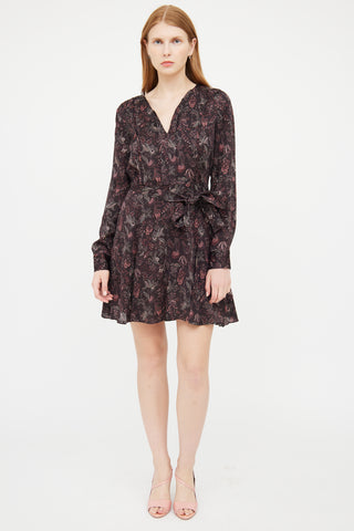 Reiss Brown, Red 
Cream Floral Print Dress